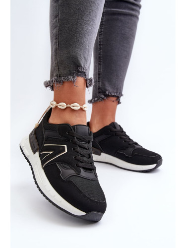 Women's sneakers made of black Vinelli eco leather