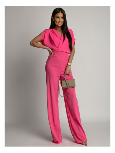 Elegant dark pink jumpsuit with wide legs