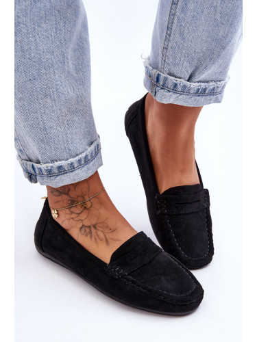 Women's suede loafers black Lenvie