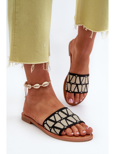 Boto Дамски черни равни сандали Traivea