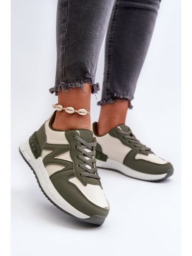 Women's sneakers made of eco leather, green Kaimans