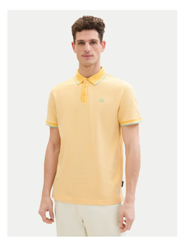 Tom Tailor Тениска с яка и копчета 1040822 Жълт Regular Fit
