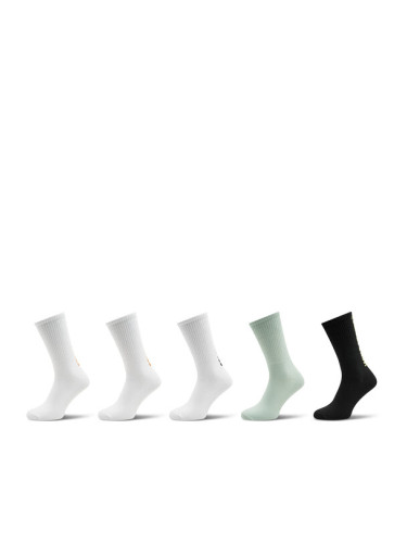 Jack&Jones Комплект 5 чифта дълги чорапи мъжки Jacbora 12256225 Бял