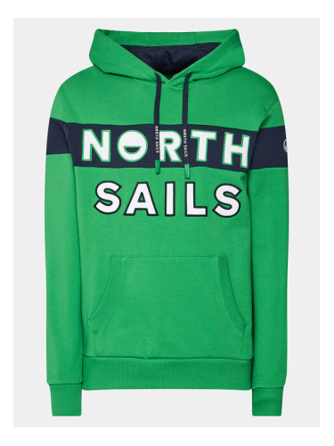 North Sails Суитшърт 691250 Зелен Regular Fit