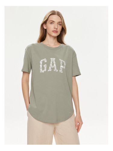 Gap Тишърт 875093-00 Зелен Relaxed Fit