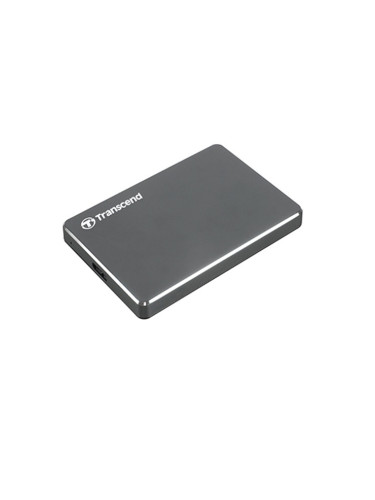 Твърд диск 2TB Transcend StoreJet 25C3, сив, външен, алуминиев корпус, 2.5" (6.35cm), USB 3.0
