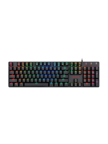 Клавиатура Shrapnel K589RGB-BK, RGB подсветка, 8 мултимедийни клавиша, черна, USB