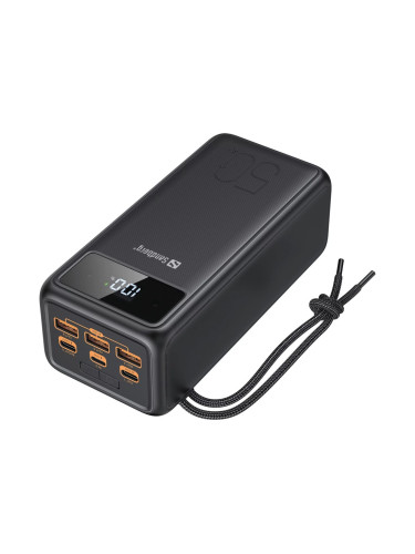 Външна батерия/power bank/ Sandberg 420-75, 50000mAh, черна, 3x USB-A, 3x USB-C, фенер