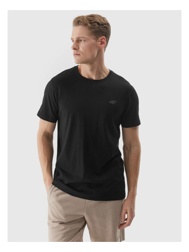 Men's Plain T-Shirt Regular 4F - Black