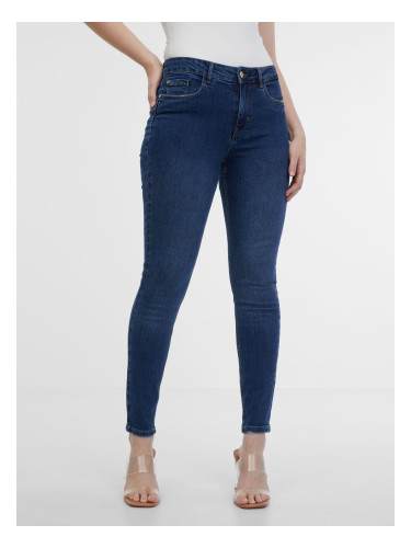Navy blue women's skinny fit jeans ORSAY