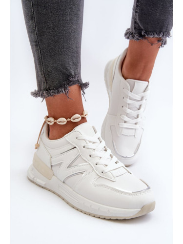 Women's sneakers made of white Kaimans eco leather