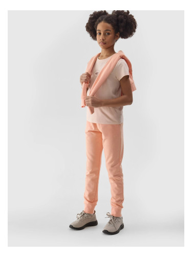 Girls' jogger sweatpants 4F - coral