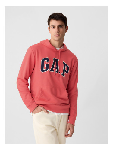 Men's coral sweatshirt GAP with logo and hood