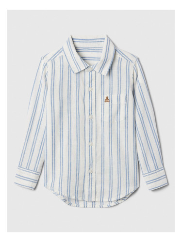 White-Blue Boys' Striped Linen Shirt GAP Brannan