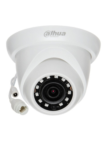 IP камера Dahua IPC-HDW1230S-0280B-S5, куполна камера, 2.1MPix(1920x1080@25fps), 2.8mm обектив, H.265+/H.265/H.264+/H.264/MJPEG, IR осветеност (до 30 метра), външна IP67, PoE (802.3af), RJ-45