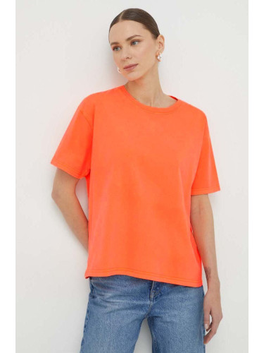 Памучна тениска American Vintage в оранжево