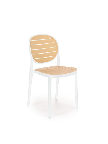 Пластмасов стол  - естествен/бял