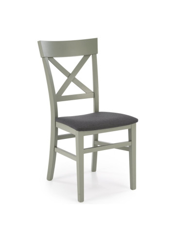 Дървен стол - сиво/зелен