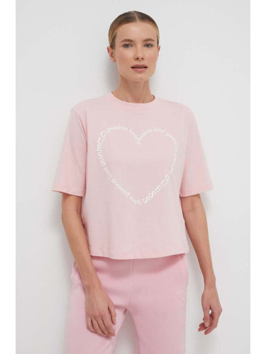 Памучна тениска Guess GRAPHIC в розово V4RI07 K8FQ4