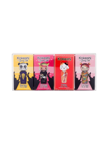 Kokeshi By Jeremy Scott Miniatures Подаръчен комплект EDT Bambu 5 ml + EDT Cherry 5 ml + EDT Neko 5 ml + EDT Litchee 5 ml