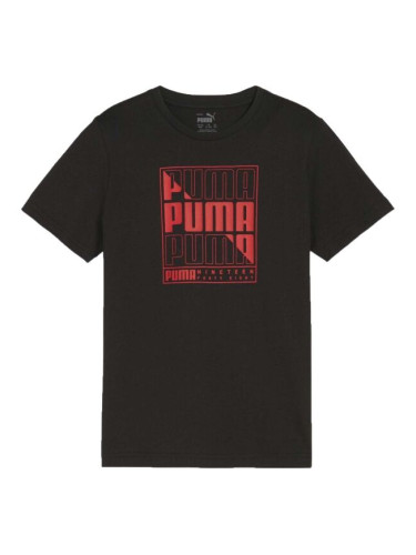 Puma GRAPHICS WORDING TEE B Момчешка тениска, черно, размер
