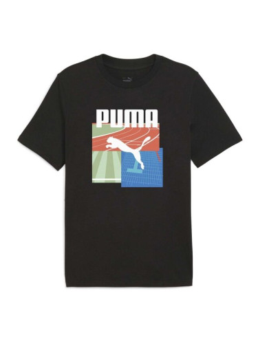 Puma GRAPHIC SUMMER SPORTS TEE Мъжка тениска, черно, размер