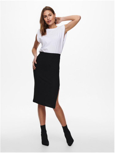 Black women's ribbed pencil skirt ONLY Emma