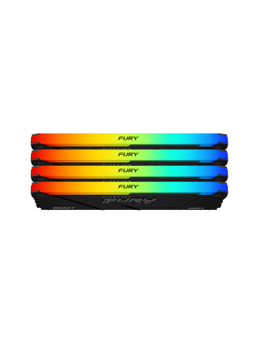 Памет Kingston FURY Beast Black RGB 64GB(4x16GB) DDR4 3200MHz CL16 2Rx