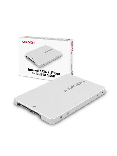 AXAGON RSS-M2SD SATA - M.2 SSD SATA, up to 80mm SSD, ALU body
