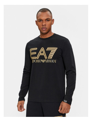 EA7 Emporio Armani Тениска с дълъг ръкав 3DPT38 PJMUZ 0208 Черен Regular Fit