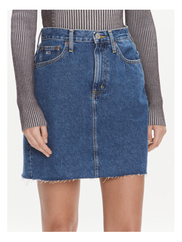 Tommy Jeans Дънкова пола DW0DW17285 Син Slim Fit