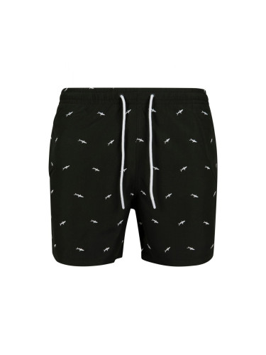 Men's swimwear with embroidery shark/black/white