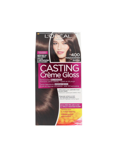 L'Oréal Paris Casting Creme Gloss Боя за коса за жени 48 ml Нюанс 400 Dark Brown увредена кутия