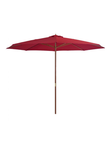 Sonata Градински чадър с дървен прът, 350 см, бордо
