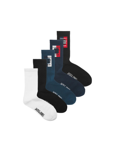 Комплект 5 чифта дълги чорапи мъжки Jack&Jones 12237458 Black 4240617