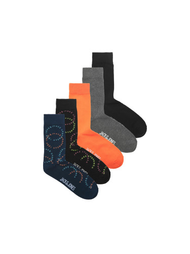 Комплект 5 чифта дълги чорапи мъжки Jack&Jones 12237460 Black 4240625