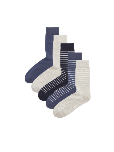 Комплект 5 чифта дълги чорапи мъжки Jack&Jones Milo 12252620 Dark Blue 4436291