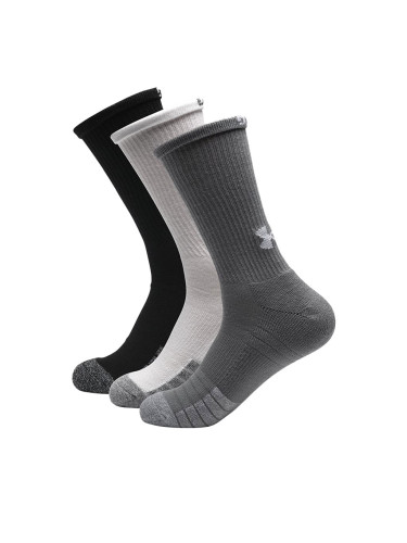 UNDER ARMOUR 3-Packs Heatgear Crew Socks Black/White/Grey