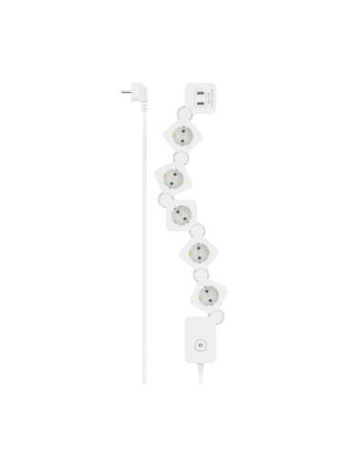 HAMA Разклонител 5 гнезда, USB-A 12 W, 223190