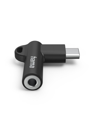 Адаптер Hama, USB-C – 3,5 mm жак, Aux, 90°, 201701