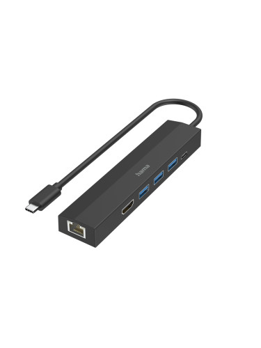 USB-C хъб HAMA, мултипорт, 6 порта, 3 x USB-A, USB-C, HDMI, LAN/Ethern