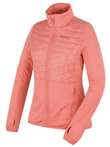 Women's zip-up sweatshirt HUSKY Airy L light orange