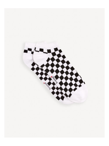Black and white men's plaid socks Celio