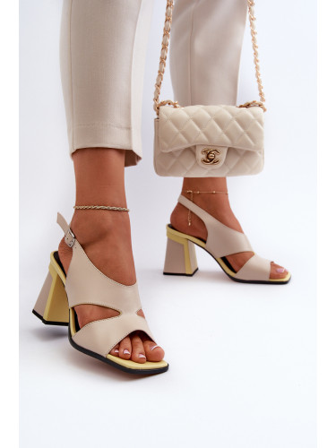 S. BARSKI Дамски сандали на клин Бежови D&A