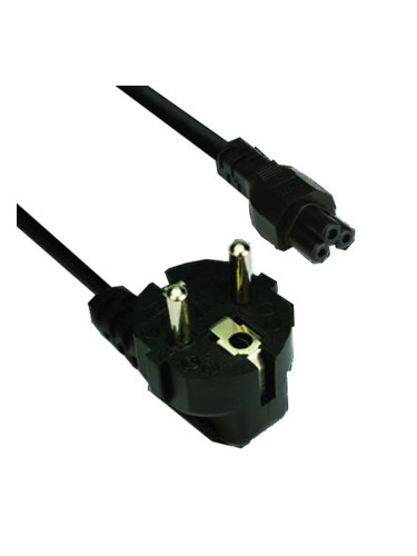 Захранващ кабел VCom CE022-1.8m, от Schuko към 3-pin за лаптоп, 1.8m, черен