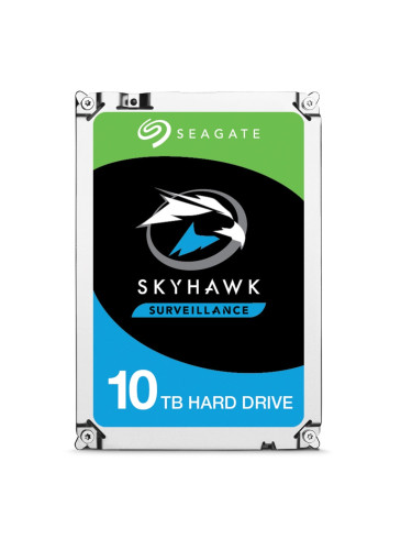 Твърд диск 10TB Seagate SkyHawk AI (ST10000VE0008), SATA 6Gb/s, 7200rpm, 256MB, 3,5" (8.89 cm)