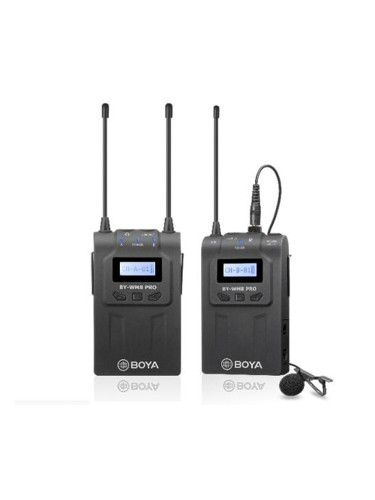 Безжична микрофонна система BOYA BY-WM8 Pro-K1, 1x микрофон, 1x предавател и 1x приемник, обхват до 100m, черни