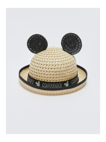 LC Waikiki Mickey Mouse Printed Baby Girl Straw Fedora Hat