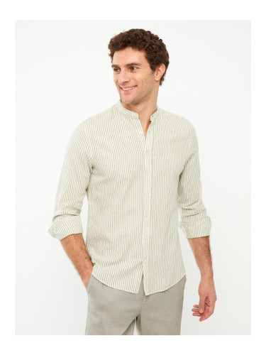 LC Waikiki Men's Regular Fit Long Sleeve Striped Linen Shirt.