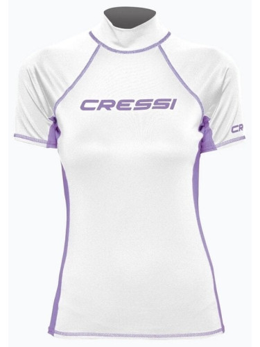 Cressi Rash Guard Lady Тениска с къс ръкав White/Lilac M